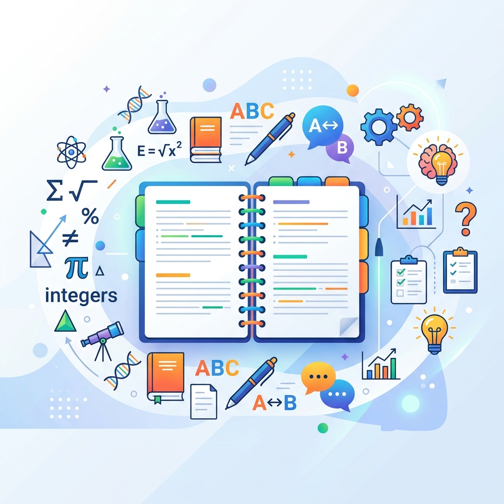 Syllabus icons including math and grammar